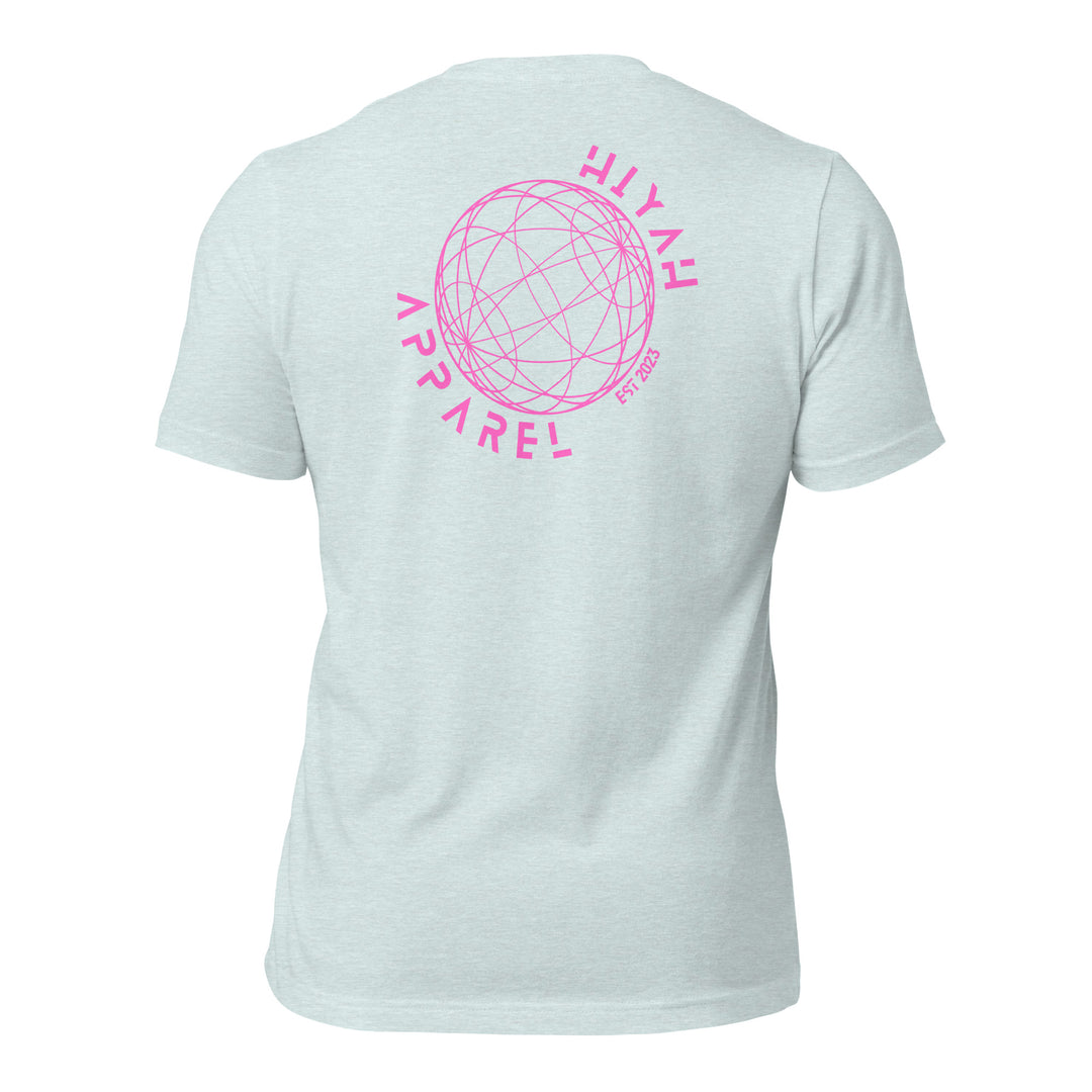 "Modern Pink Globe" Athletic T-Shirt