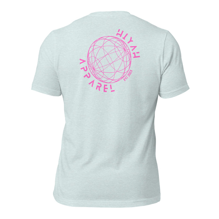 "Modern Pink Globe" Athletic T-Shirt