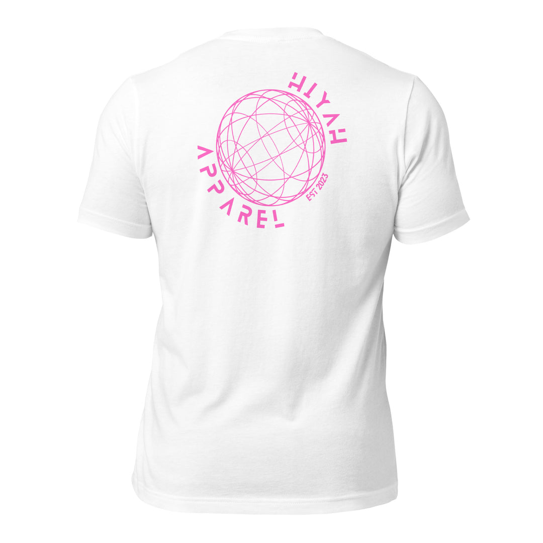 "Modern Pink Globe" Athletic T-Shirt